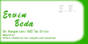 ervin beda business card